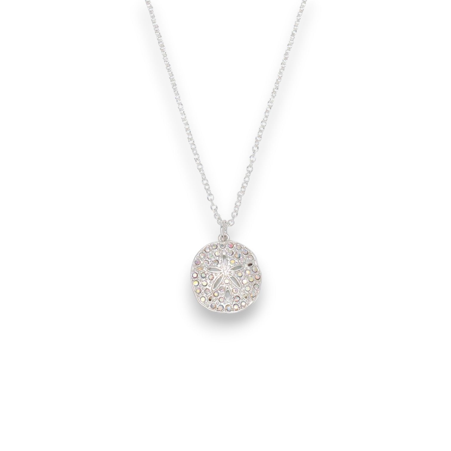 AB Crystal Silver Sand Dollar - Necklace - Mellow Monkey