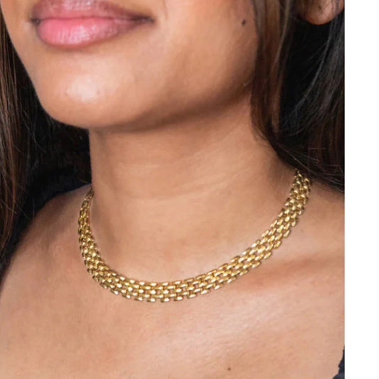 Lattice Choker - 14K Gold Plated - Mellow Monkey