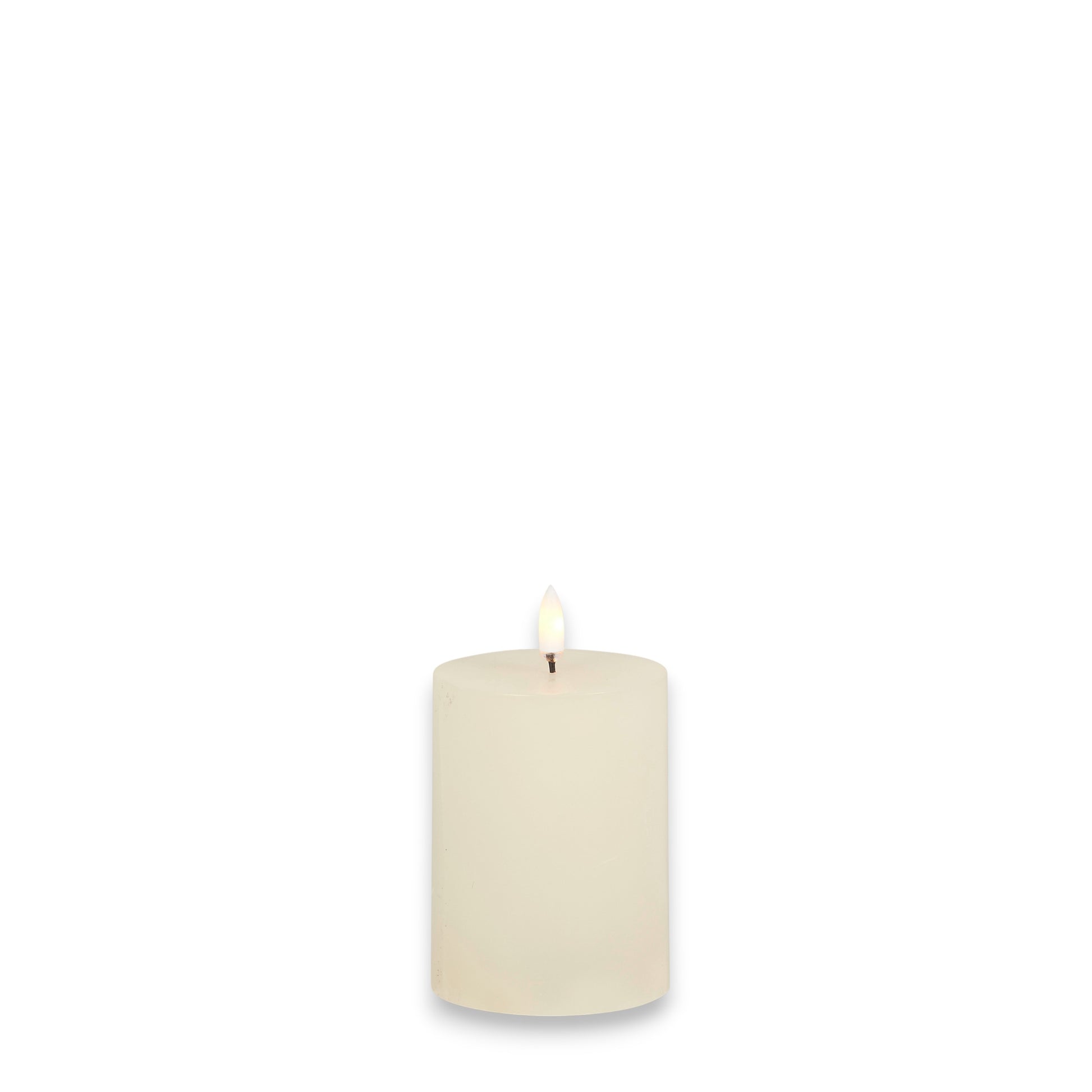 Flameless Ivory Pillar Candle - 3-in x 4-in - Mellow Monkey