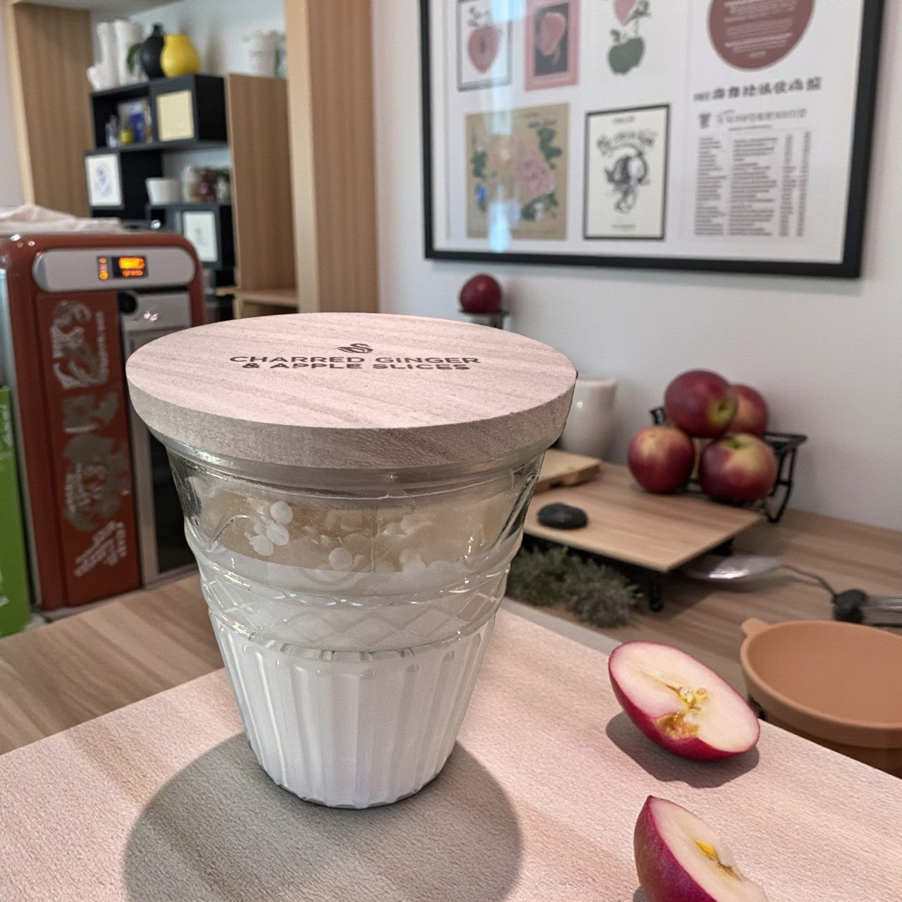 Charred Ginger and Apple Slices  - Swan Creek Timeless Crystal Jar 100% Soy Candle 12-oz - Mellow Monkey