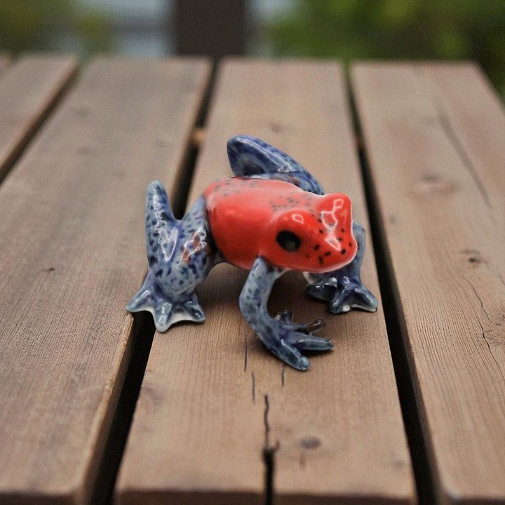 Strawberry Dart Frog Porcelain Miniature - Mellow Monkey
