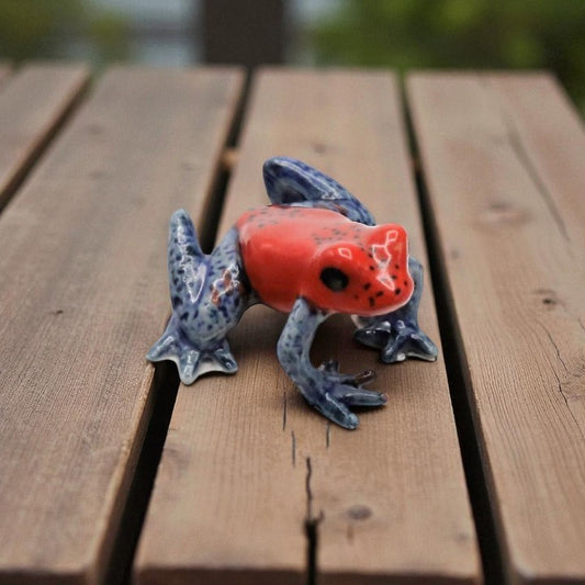 Strawberry Dart Frog Porcelain Miniature - Mellow Monkey