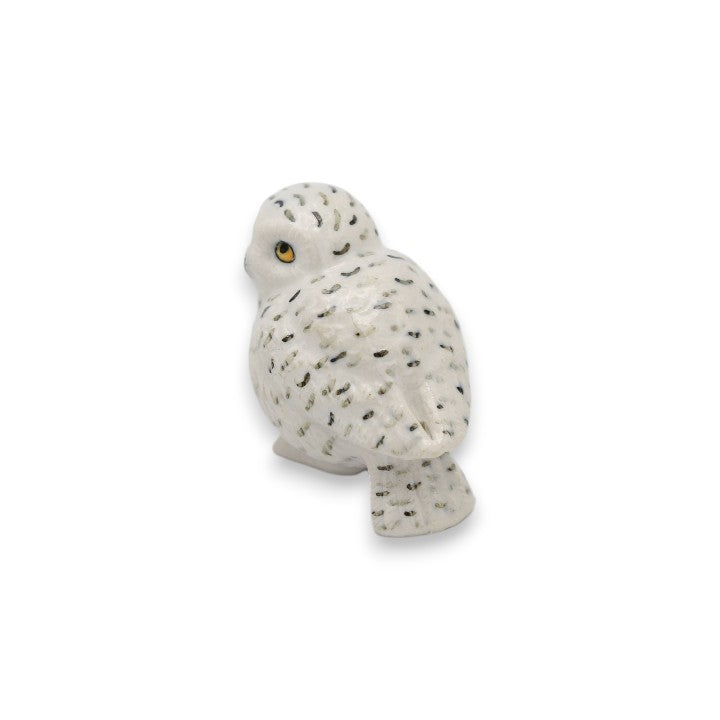 Ghost Snowy Owl Porcelain Miniature - Mellow Monkey
