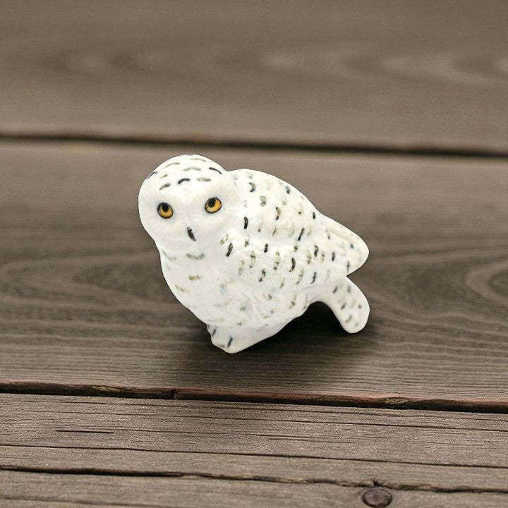 Ghost Snowy Owl Porcelain Miniature - Mellow Monkey
