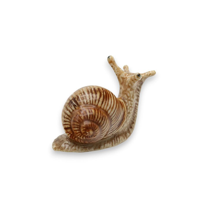 Helix Garden Snail Porcelain Decorative Figurine Miniature - Mellow Monkey