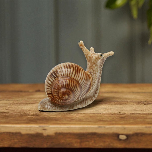 Helix Garden Snail Porcelain Decorative Figurine Miniature - Mellow Monkey