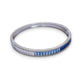 Ombre CZ Baguette Bangle Bracelet in Silver - Clear and Blue - Mellow Monkey