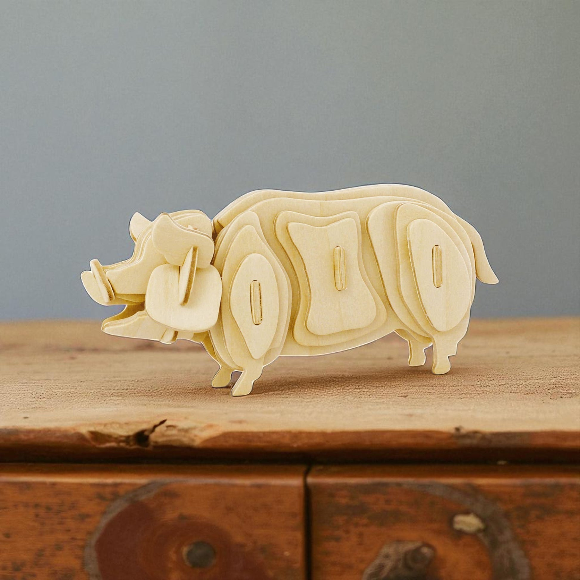 3D Wooden Puzzles: Pig - Mellow Monkey