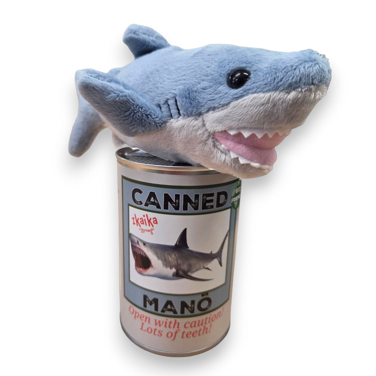 Hawaiian Canned Mano - Shark Plush With Jokes And Pop Top Lid - Mellow Monkey