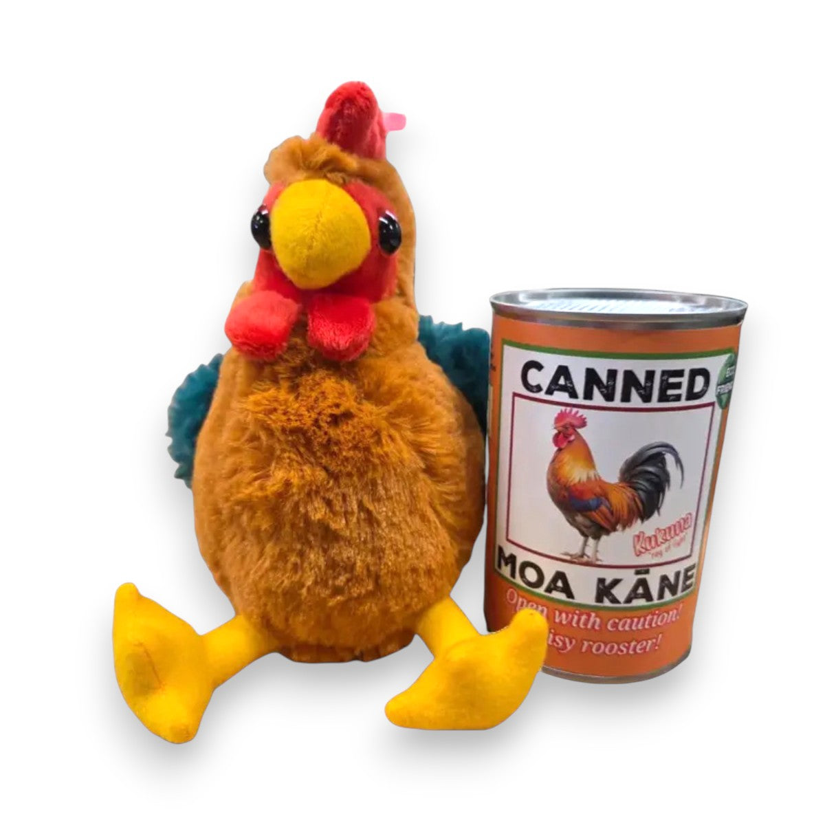 Hawaiian Canned Moa Kane - Rooster Plush With Jokes And Pop Top Lid - Mellow Monkey
