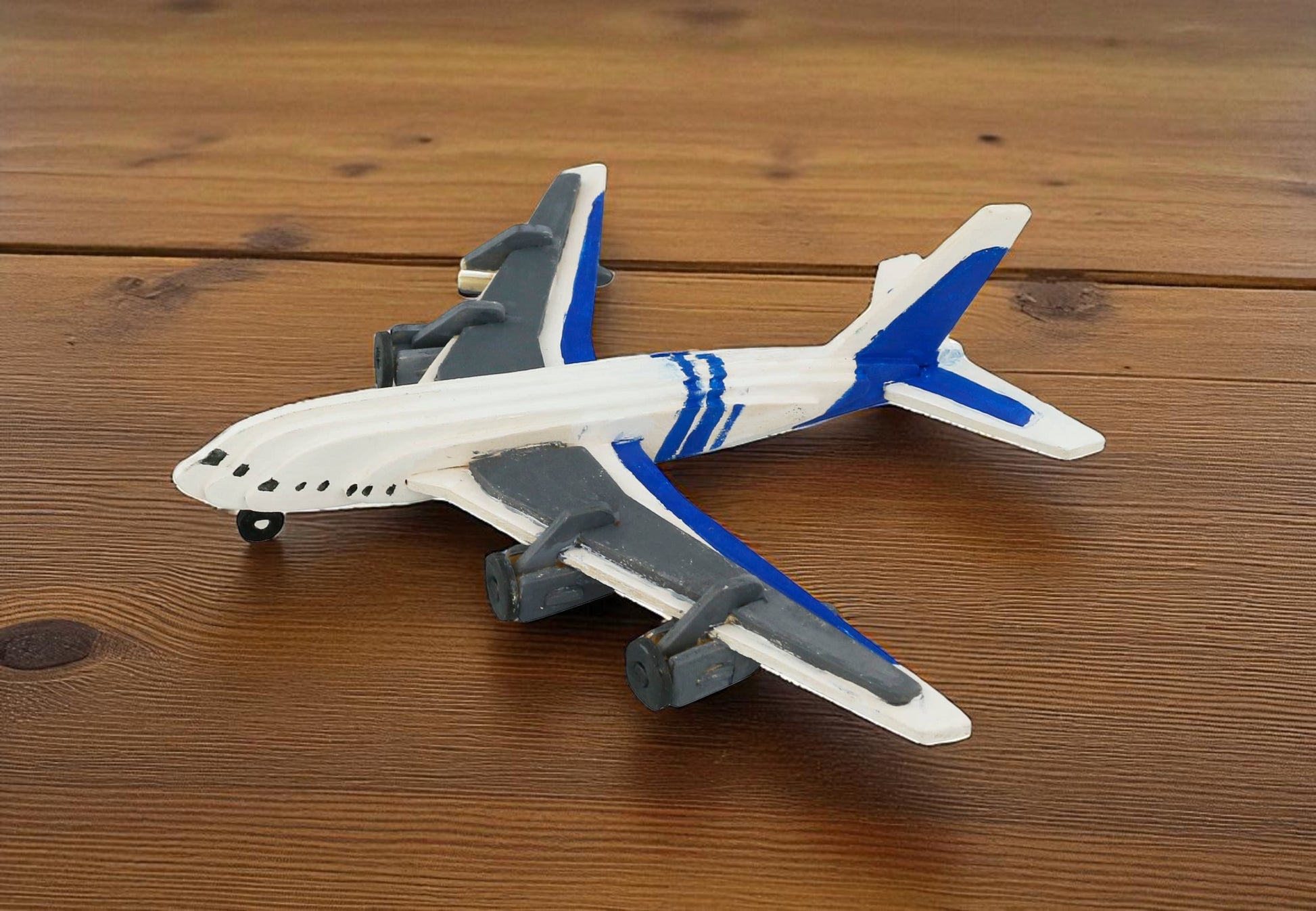 3D Wooden Puzzles (with paint) Kits: Civil Airplane - Mellow Monkey