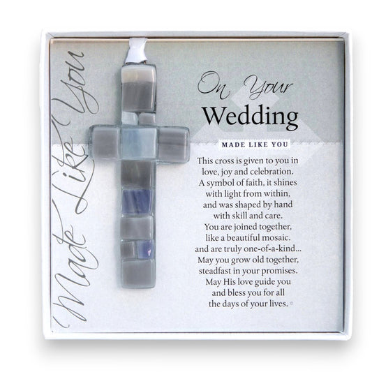 Handmade Glass Mosaic Wedding Cross - Mellow Monkey