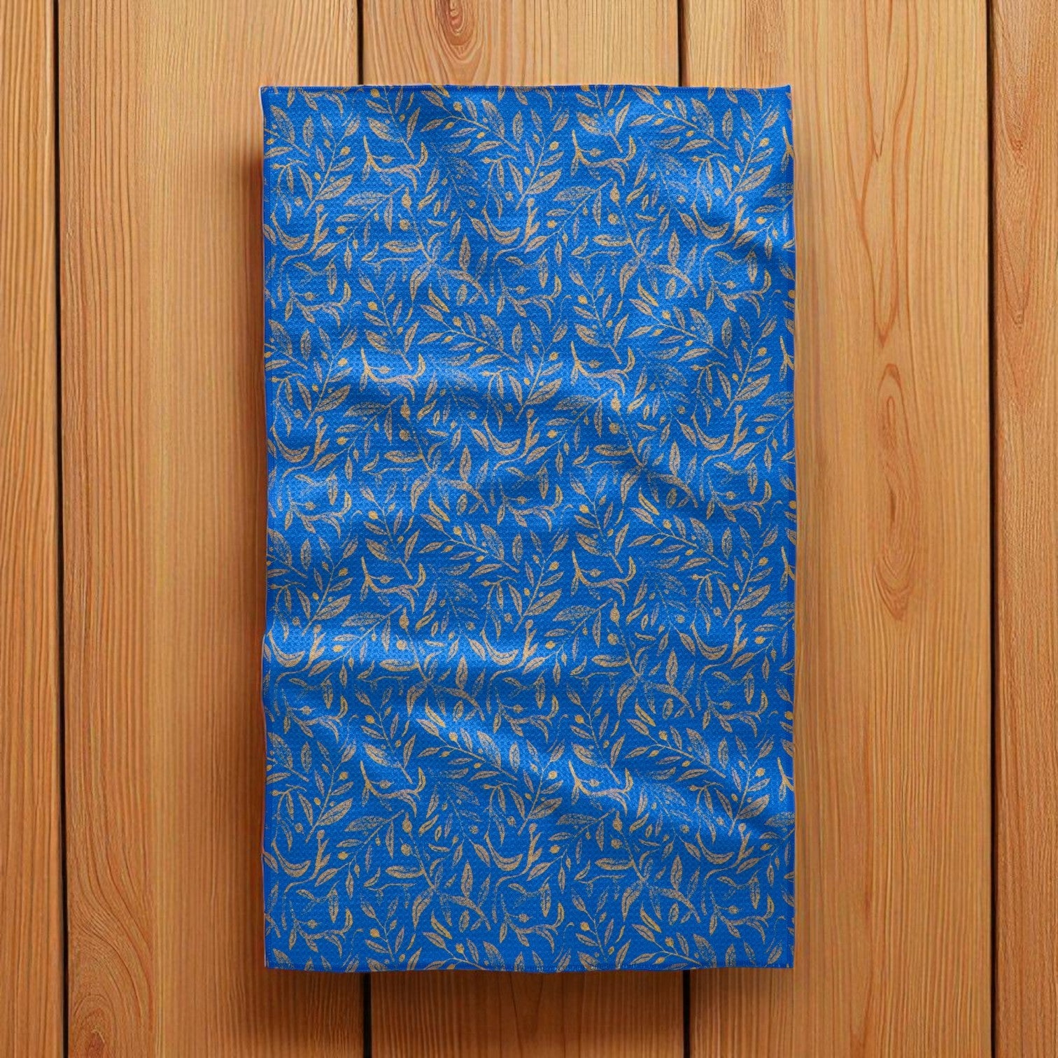 Hanukkah Leaves - Gold Tea Towel - Mellow Monkey