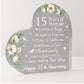 15 Years of Marriage Gift – Acrylic Heart Keepsake - 3.75-in - Mellow Monkey