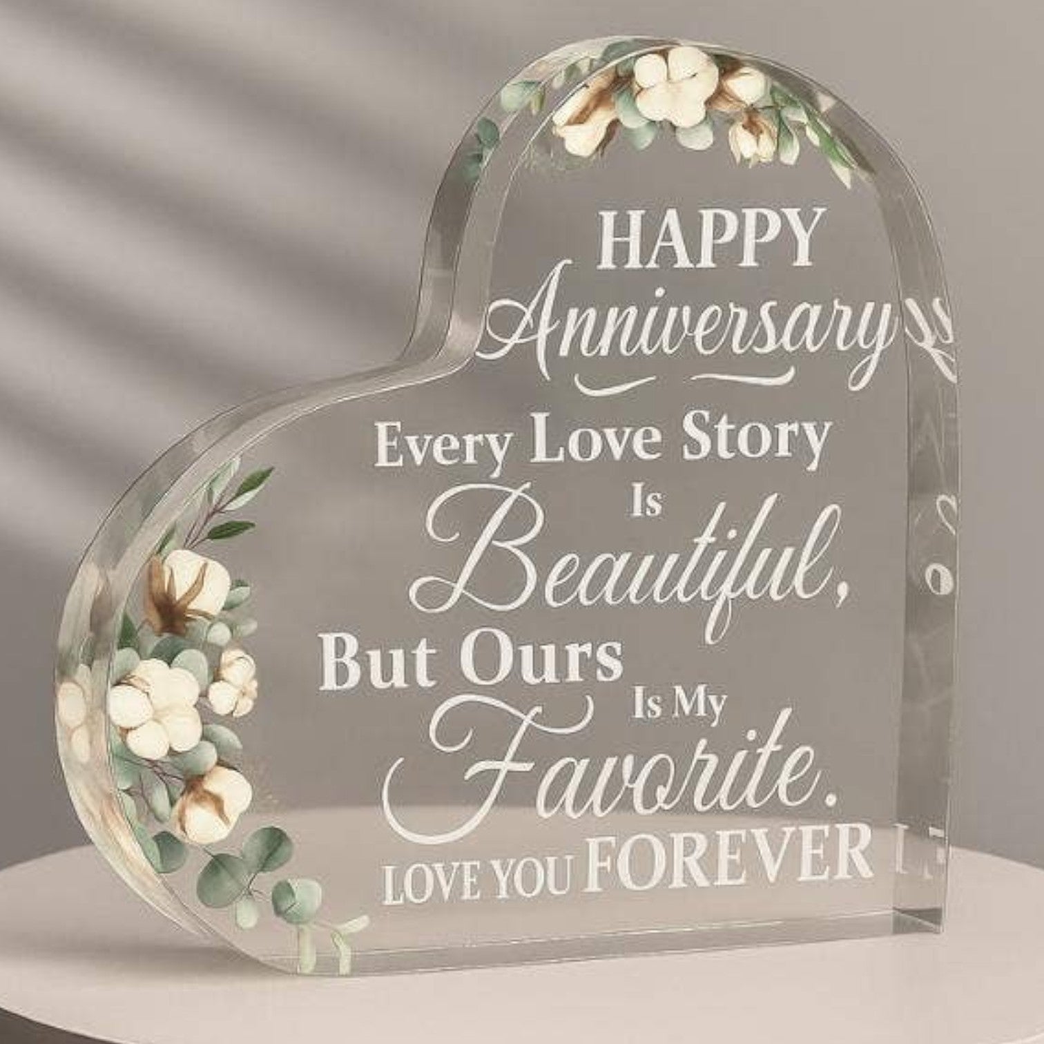 Anniversary Wedding Gifts – Heart Keepsake for Couple - 3.75-in - Mellow Monkey