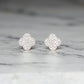 Sparkly Silver Clovers With CZ Inlay - Earrings - Mellow Monkey