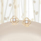 Gold Open Clovers With Pearl - Earrings - Mellow Monkey