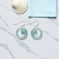 Aqua Metallic Open Waves - Earrings - Mellow Monkey