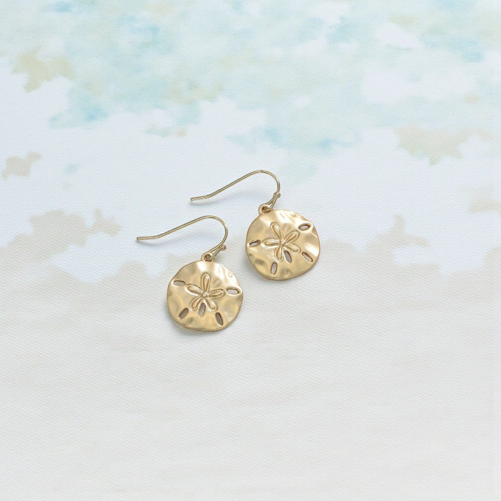 Matte Gold Sand Dollars - Earrings - Mellow Monkey