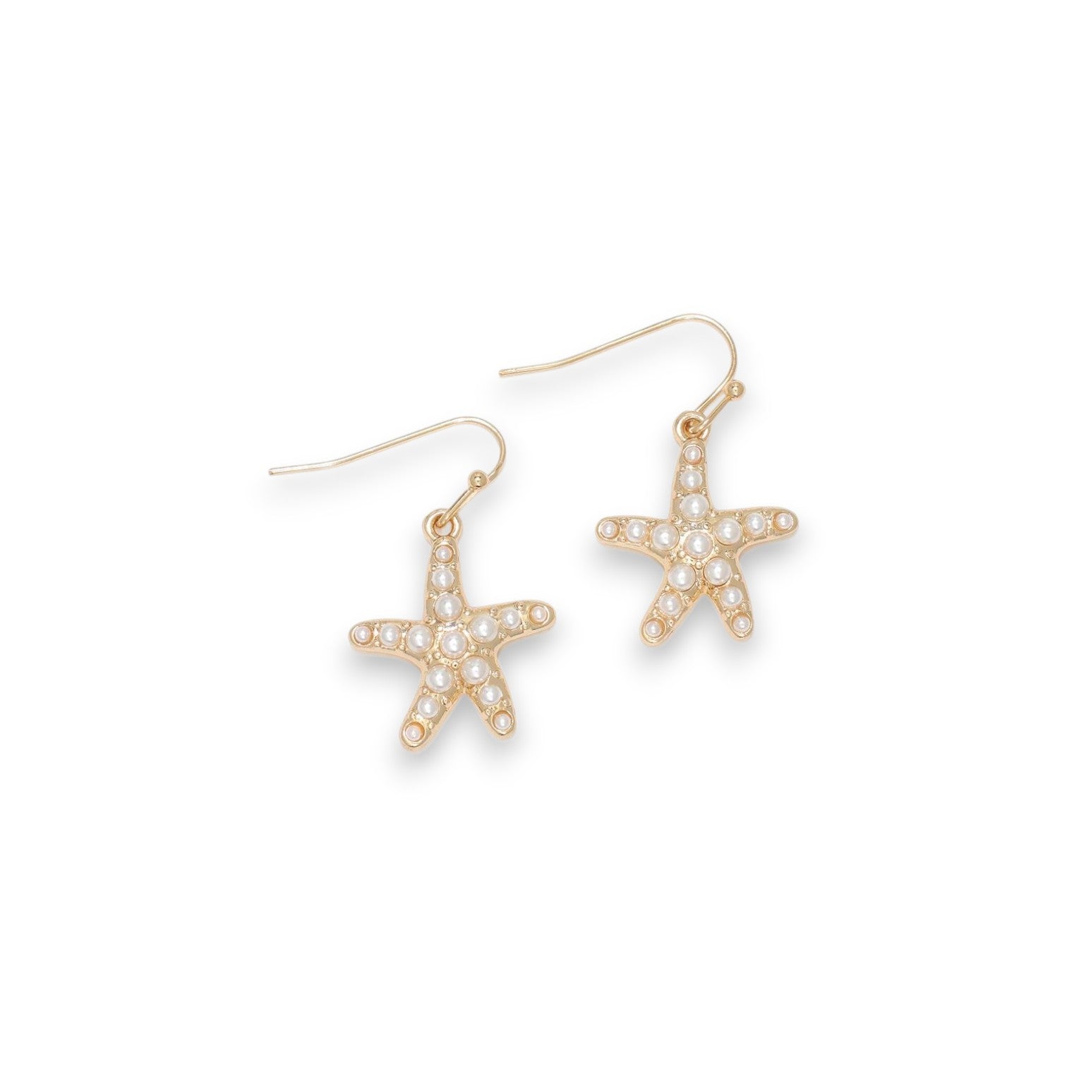 Gold Starfish With Pearls - Earrings - Mellow Monkey