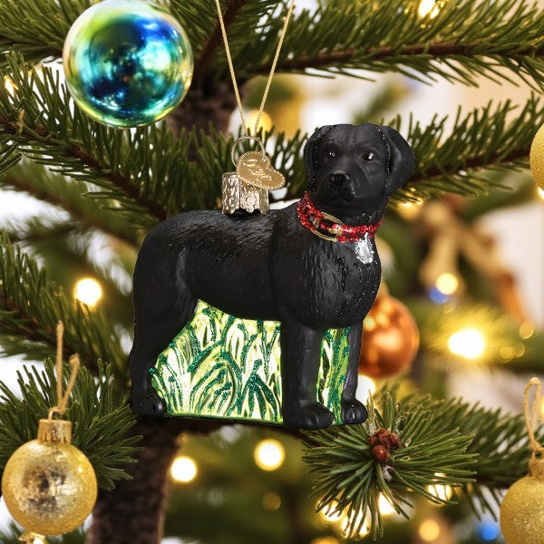 Standing Black Lab - Old World Christmas Blown Glass Holiday Ornament - Mellow Monkey