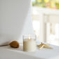 Flameless Clear Glass Ivory Pillar Candle - 3-1/2-in x 4-in - Mellow Monkey
