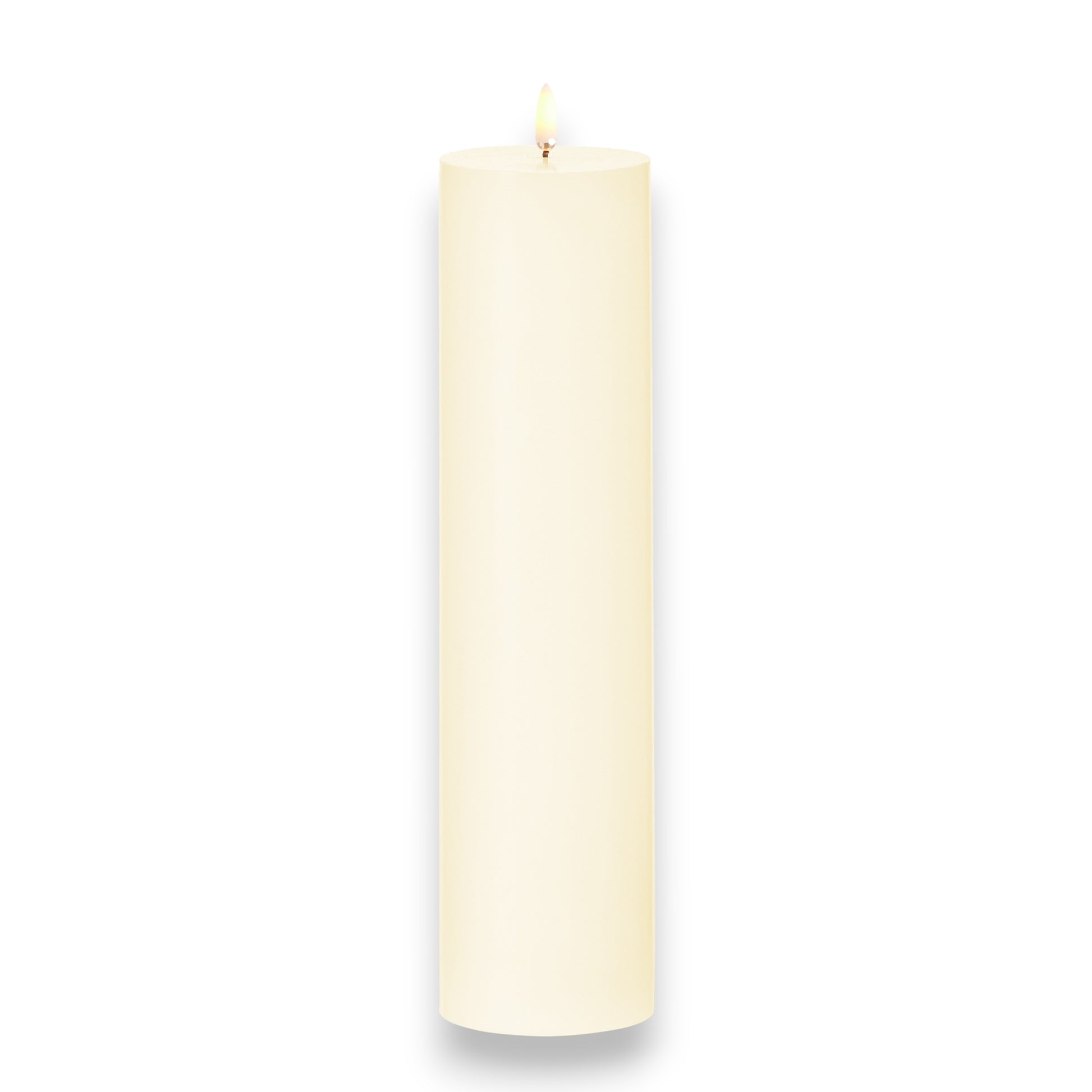 Flameless Ivory Pillar Candle - 3-in x 12-in - Mellow Monkey