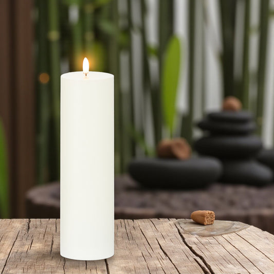 Flameless Ivory Pillar Candle - 3-in x 10-in - Mellow Monkey