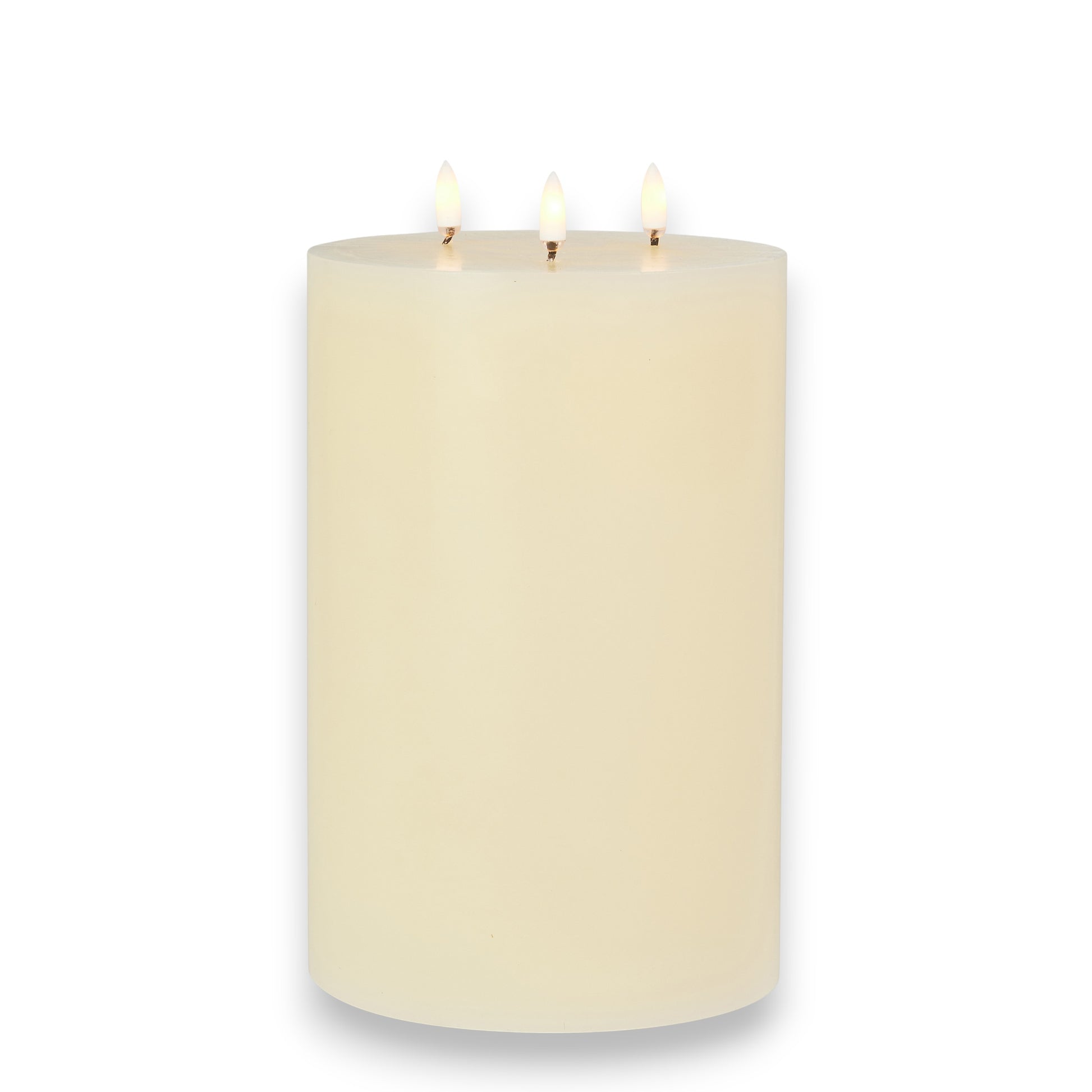 Flameless Ivory Triflame Candle - 6-in x 9-in - Mellow Monkey