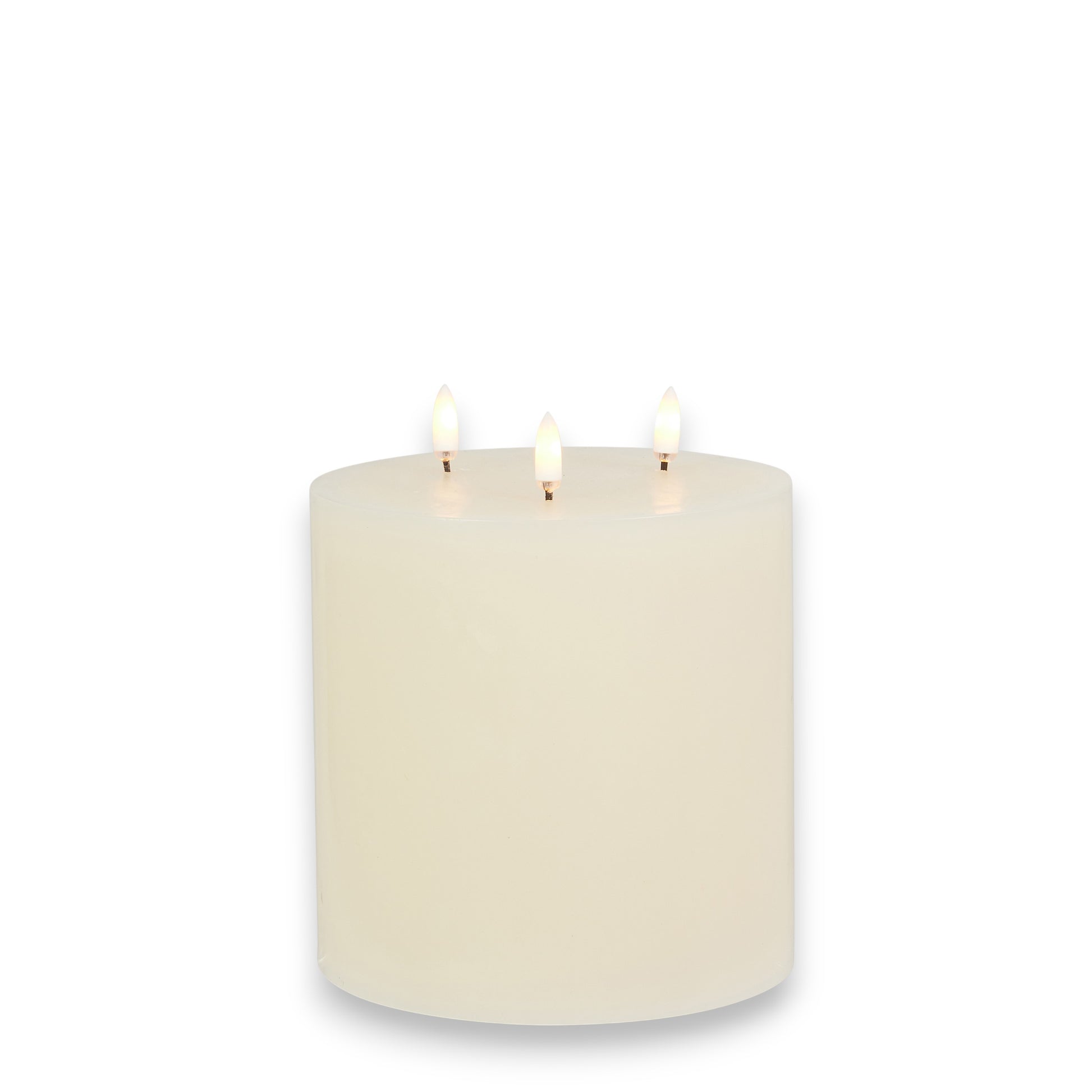 Flameless Ivory Triflame Candle - 6-in x 6-in - Mellow Monkey