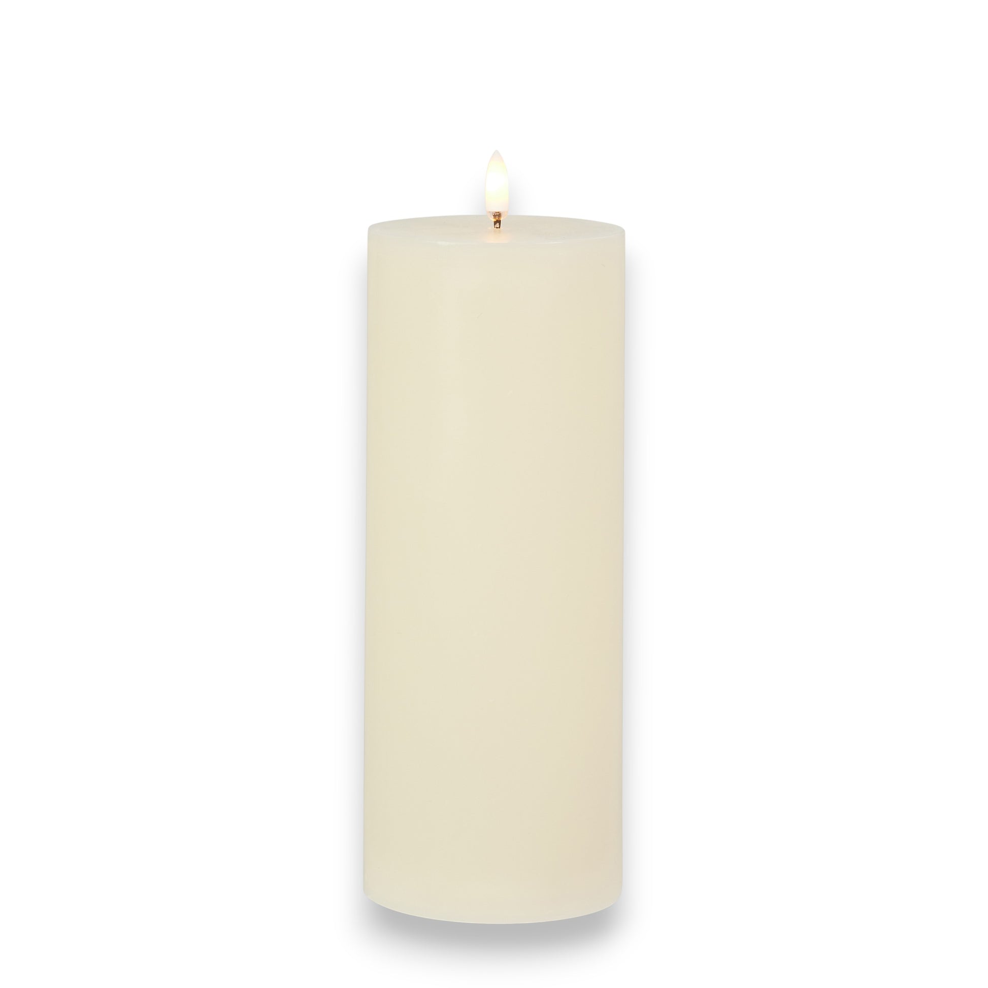 Flameless Ivory Pillar Candle - 3-1/2-in x 9-in - Mellow Monkey