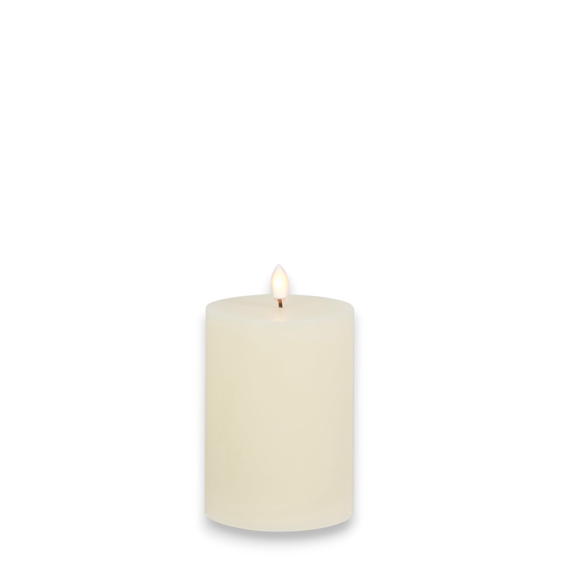Flameless Ivory Pillar Candles - 3-1/2-in x 5-in - Mellow Monkey