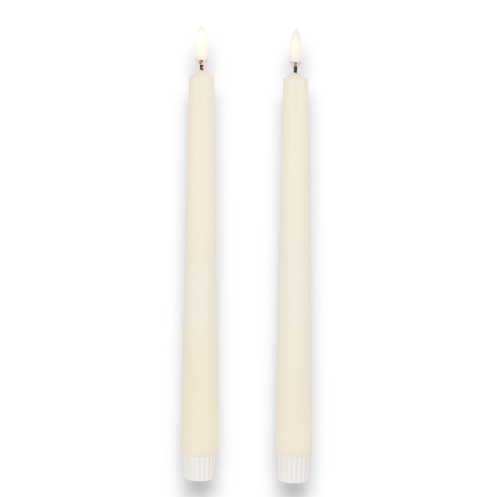 11-in Ivory Taper Flameless Candles - Set of 2 - Mellow Monkey