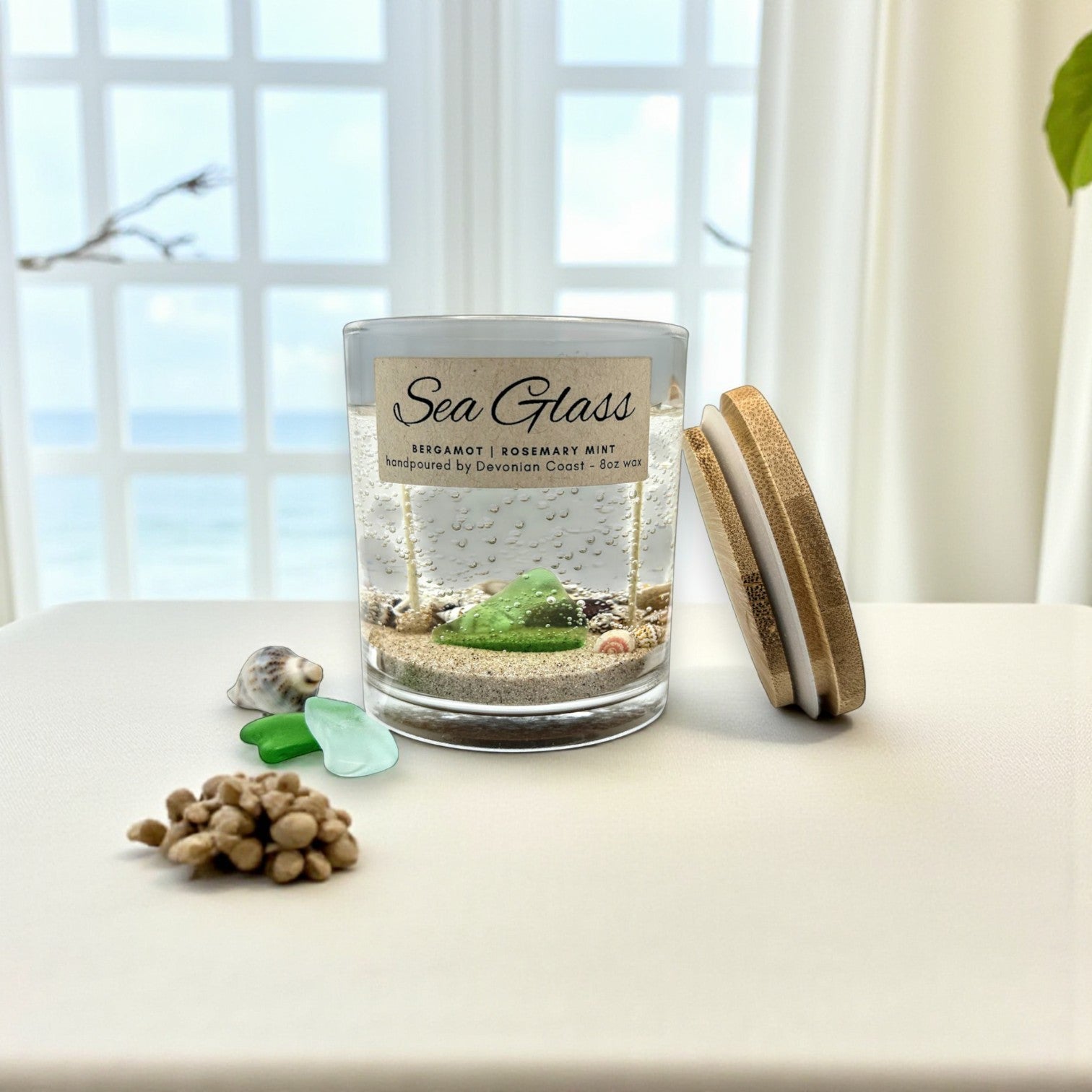 Sea Glass Gel Candle – Large 8oz Wax - Mellow Monkey