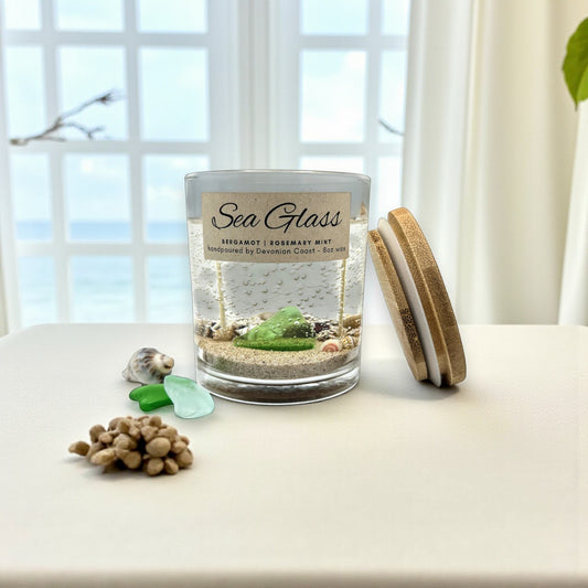 Sea Glass Gel Candle – Large 8oz Wax - Mellow Monkey