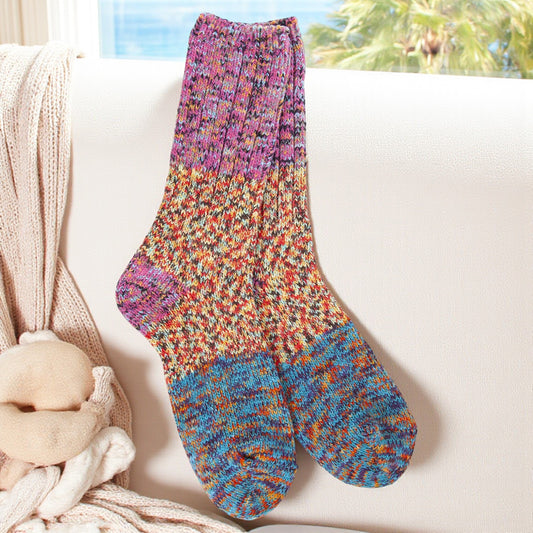 World's Softest - Weekend Ragg Crew Sock - Fiesta Color Block - Mellow Monkey