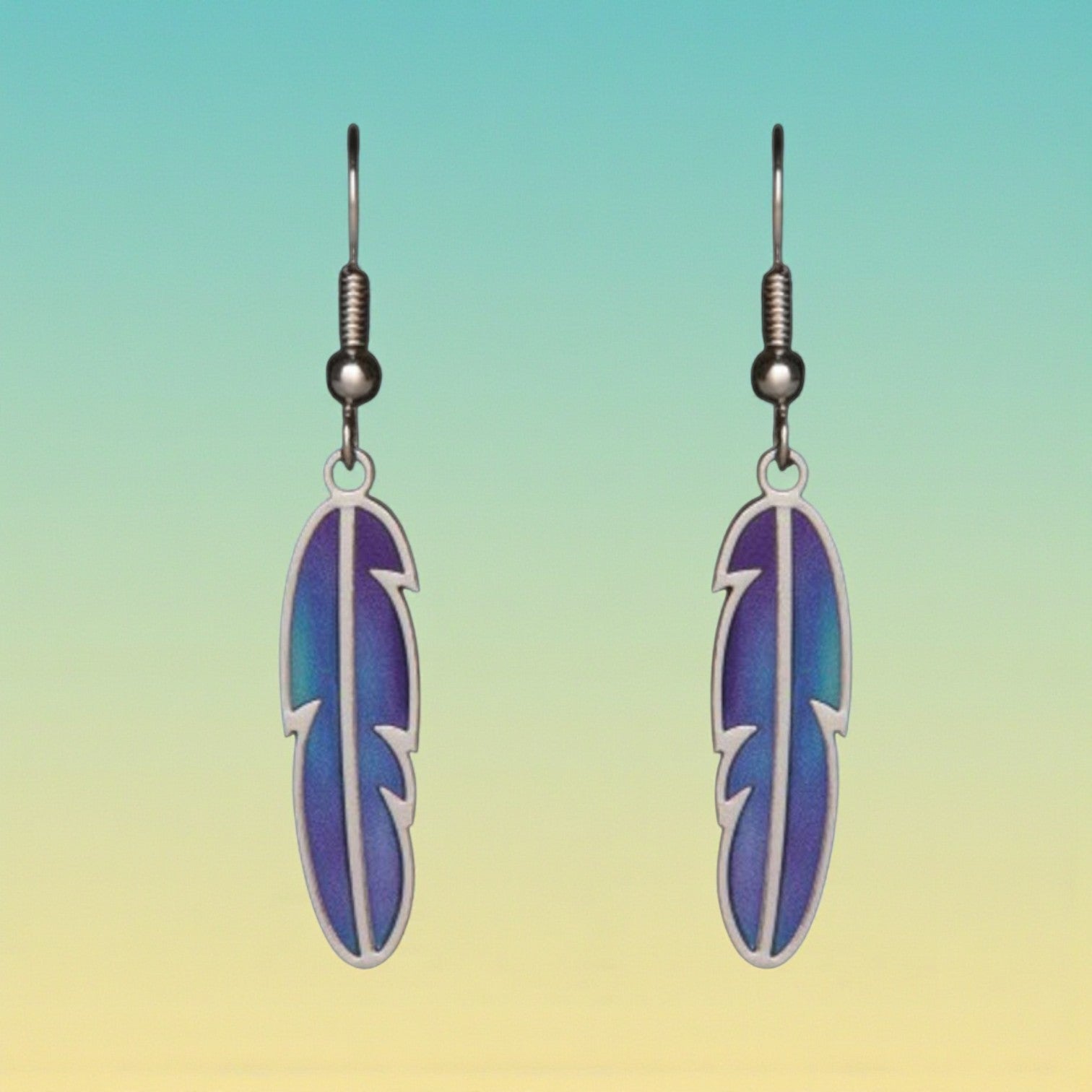 Northern Lights Feather Earrings - Mellow Monkey