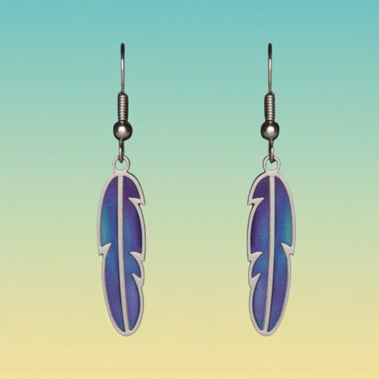 Northern Lights Feather Earrings - Mellow Monkey