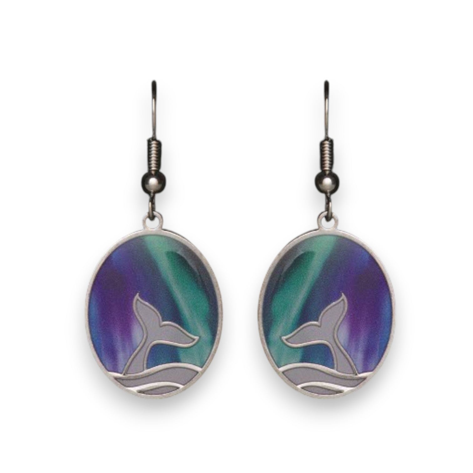 Northern Lights Majestic Whale Tail Earrings - Mellow Monkey