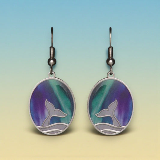Northern Lights Majestic Whale Tail Earrings - Mellow Monkey