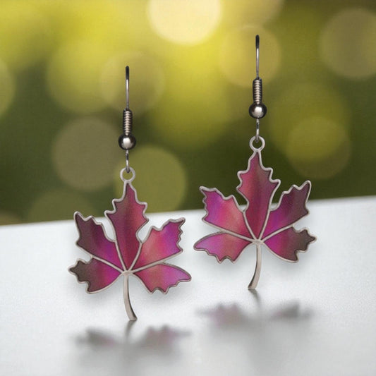 Northern Lights Maple Leaf Earrings - Mellow Monkey