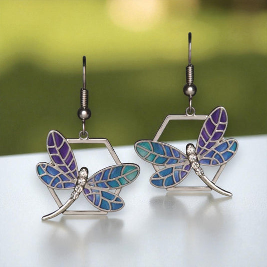 Northern Lights Dragonfly Earrings - Mellow Monkey