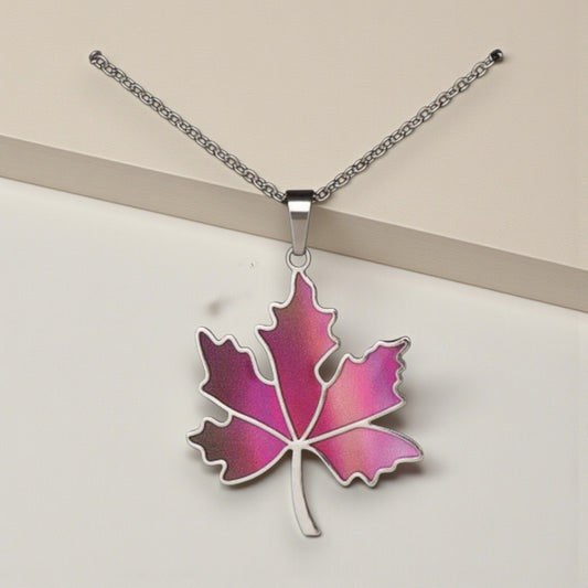 Northern Lights Maple Leaf Necklace - Mellow Monkey