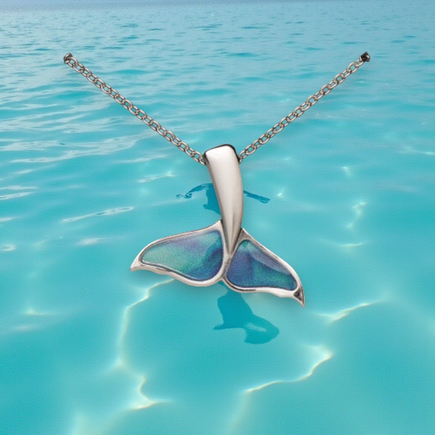 Northern Lights Whale Tail Necklace - Mellow Monkey