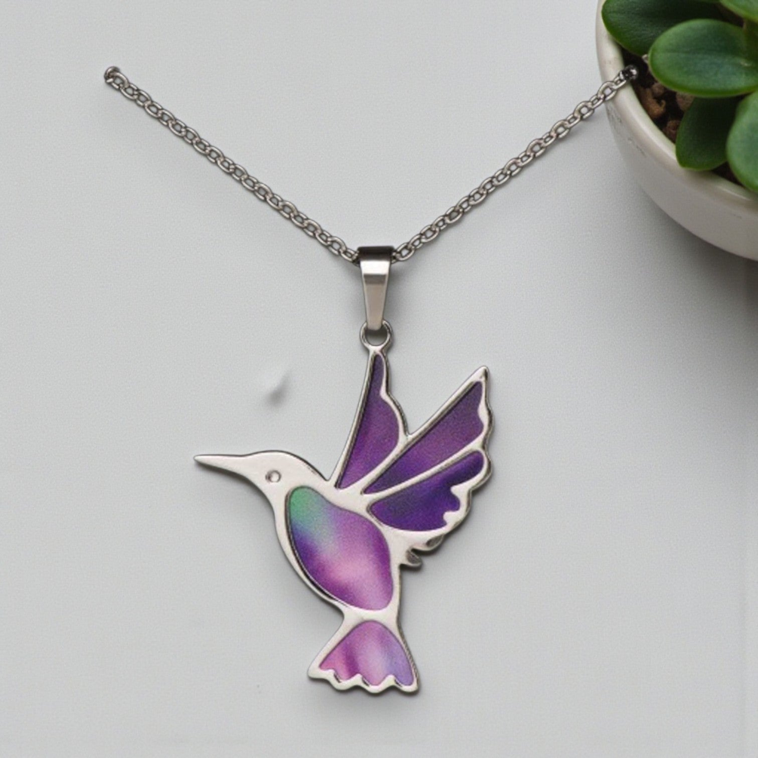 Northern Lights Hummingbird Necklace - Mellow Monkey