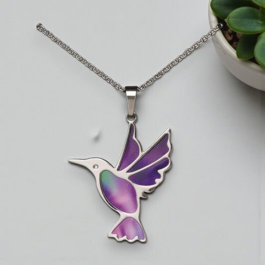 Northern Lights Hummingbird Necklace - Mellow Monkey