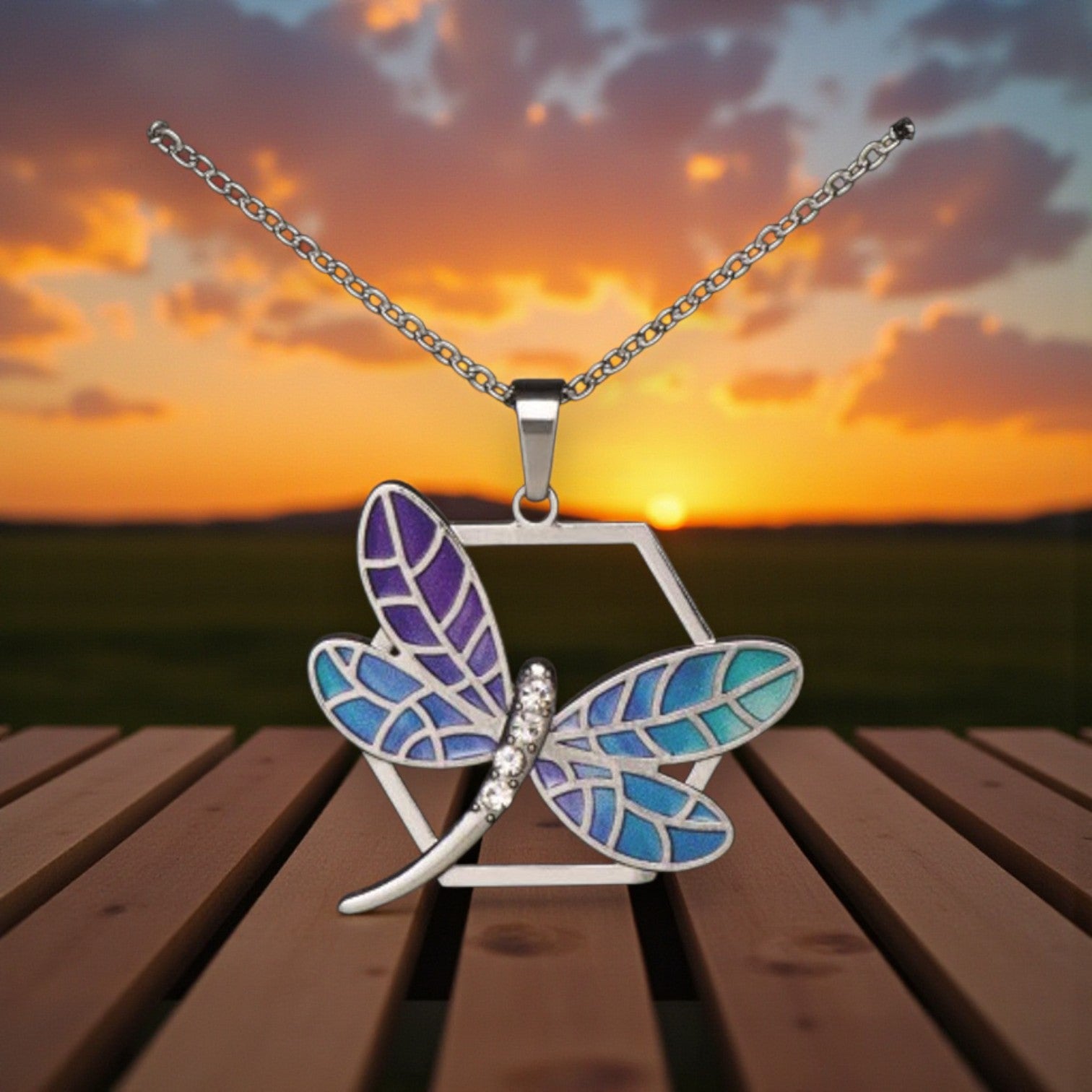 Northern Lights Dragonfly Necklace - Mellow Monkey
