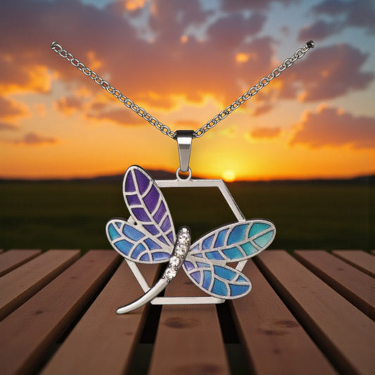 Northern Lights Dragonfly Necklace - Mellow Monkey