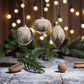 Pearl Frosted Taupe Ornament - 4-in. - Mellow Monkey