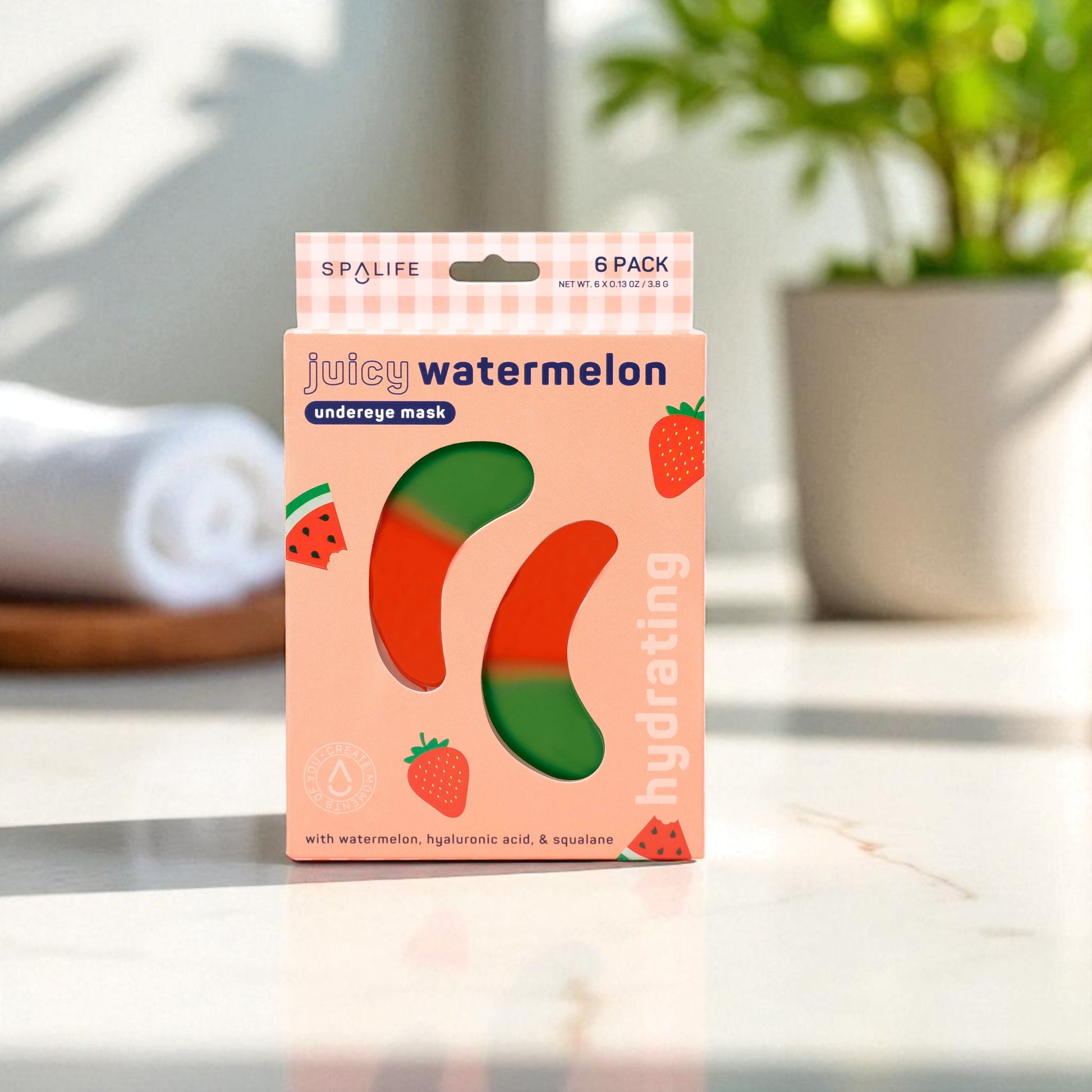 Juicy Watermelon Hydrating Undereye Masks - 8 Pairs - Mellow Monkey